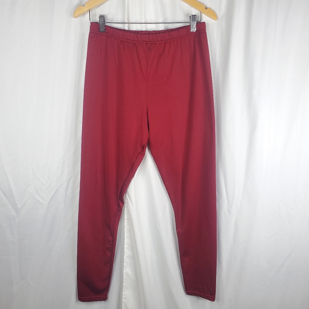 ♧ Thermajane Maroon Thermal Fleece Lined Baselayer Leggings Size XXL